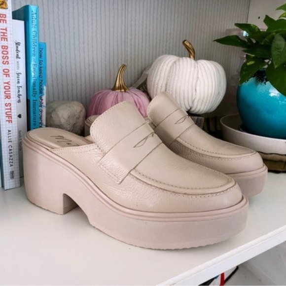 Matisse Shoes - Matisse Footwear Kelly Platform Mule Oxford Cream Beige Minimalist Leather New 8
